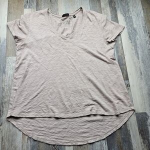 ATM Slub Jersey Short Sleeve V-neck Tee Pink Camelia Women's XS